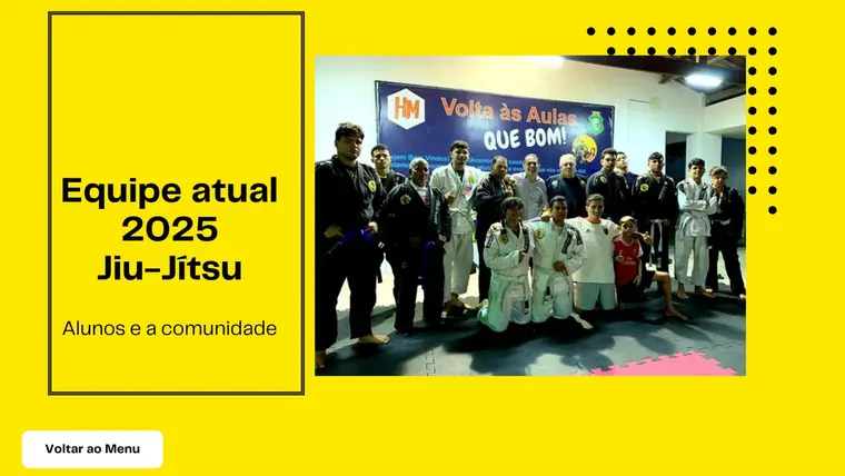 Equipe de jiu-jitsu de 2025 reunida na escola