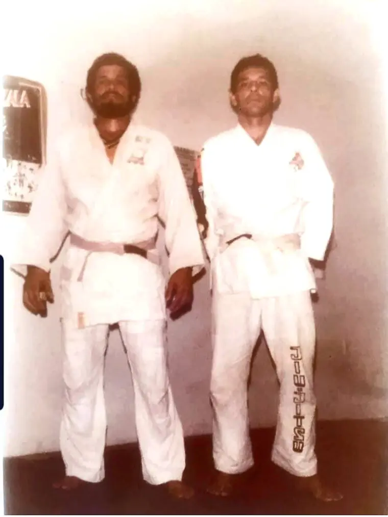 Kid e Dunga de kimono nos anos 80